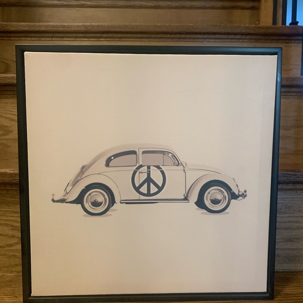 Vintage Car Peace Sign Wall Art
